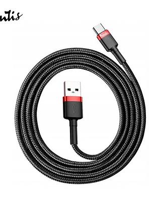 Кабель avantis ac-48t cool usb – type-c 2м- чорно-червоний