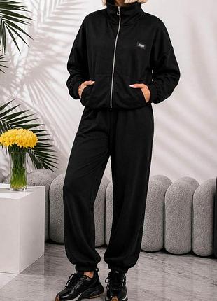 Костюм женский повседневный, цвет черный, 257r133 xxl, 52, xxl