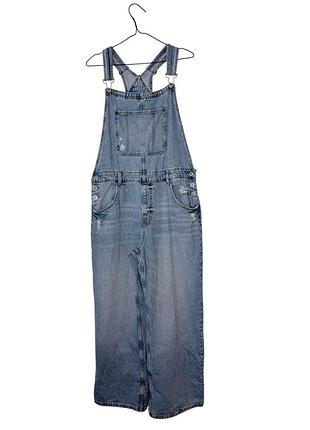 Блакитний джинсовий комбінезон pull&bear