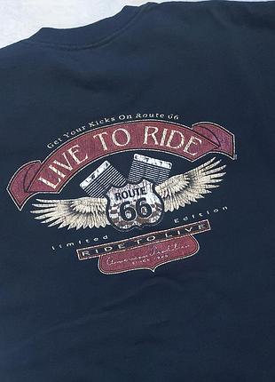 Футболка вінтажна harley davidson route 66 palm springs байкерська з графічним принтом, розмір xl, чорна