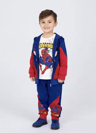Спортивний костюм трійка spiderman синій червоний