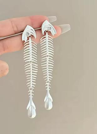Сережки-рибки «fish skeleton»