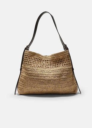 Сумка плетена вʼязана соломʼяна під zara