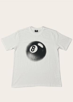 Біла оверсайз футболка з принтом 8 ball🤍