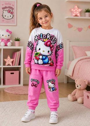 Спортивний костюм двонитка для дівчинки hello kitty