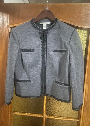 Жіночий оригінальний вовняний сірий жакет diane von furstenberg roccoco felted s2334204t10