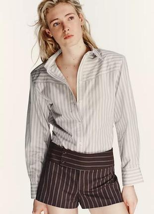 Стильна сорочка з підпільниками в смужку zara