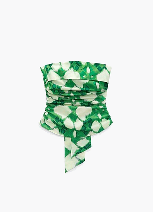 Топ бандо із зав'язками zara tube top with a bow back — m