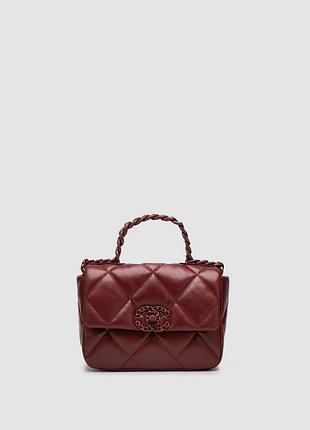 💎 chanel 19 handbag burgundy 21 х 14 х 7 см