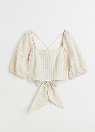 Новий топ із льоном h&amp;m linen blend crop top — xl