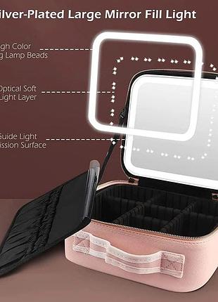 Удобное косметическое зеркало с led подсветкой, зеркала увеличительные, светящееся зеркало для макияжа ob-24