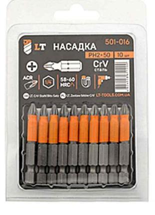 Насадки викрутки рн1*50мм, 1/4 , crv (10шт в блістері) тм lt
