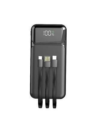 Портативний зарядний пристрій (повербанк) aspor a315 fast charge 10000 mah (usb-c/usb/type-c/lightning/22.5w)- чорний