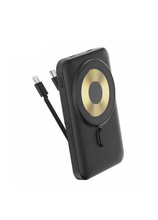 Портативний зарядний пристрій (повербанк) aspor a327 magnetic wireless 10000mah + кабель type-c/lightning (usb/lightning/type-c/22