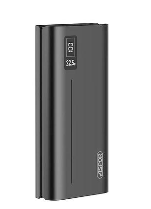 Портативний зарядний пристрій (повербанк) aspor a336 20000mah fast charge (2usb/type-c/micro/22.5w)- чорний