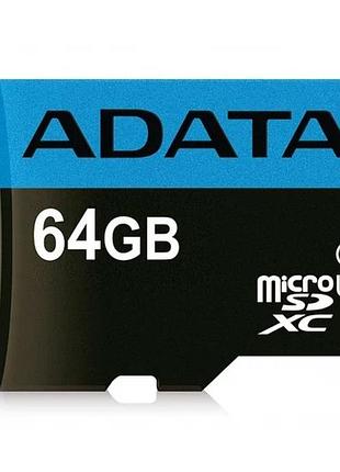Карта пам'яті microsdxc (uhs-1) a-data premier 64gb class 10 a1 (r-100mb/s) (adapter sd)