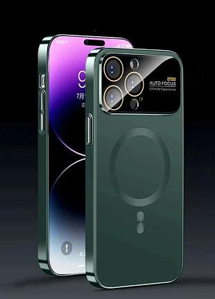 Чохол накладка glass slim case with magsafe для iphone 15 pro max- green