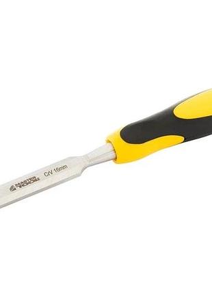 Стамеска плоска для дерева ударна mastertool crv 16 мм з двокомпонентною ручкою 14-1516