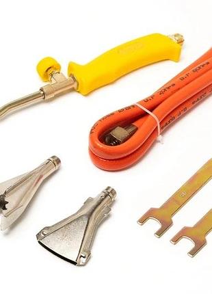 Пальник ручний газоповітряний mastertool з насадками ø 17/22/40 мм 400 мм 157 г/год 2200 вт 1300°c 44-5057