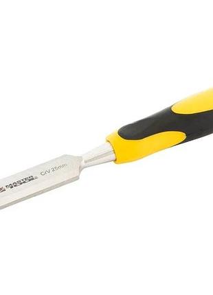 Стамеска плоска для дерева ударна mastertool crv 25 мм з двокомпонентною ручкою 14-1525