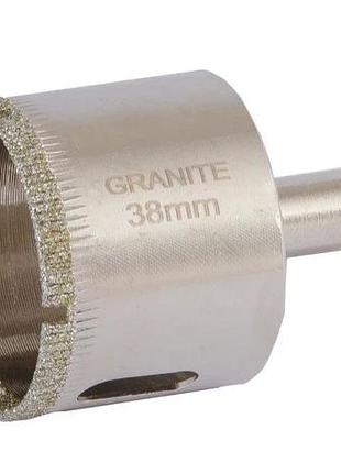 Свердло для скла та кераміки granite трубчасте з алмазним напиленням 38 мм 2-01-238