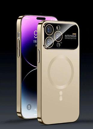 Чохол накладка glass slim case with magsafe для iphone 13 pro max- golden