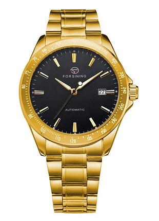 Наручний годинник forsining 8294 gold-black steel