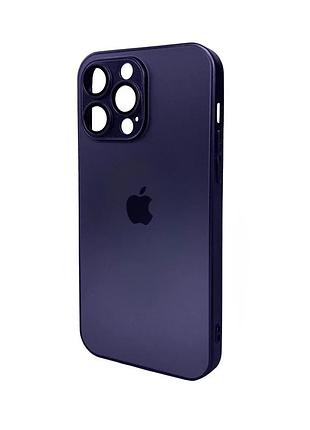 Чохол для смартфона ag glass matt frame color logo for apple iphone 15 pro max deep purple