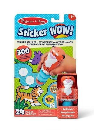 Melissa & doug. sticker wow: набір з блокноту та штампу з наліпками «тигреня»