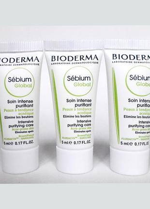 Bioderma sebium global інтенсивний оздоровлюючий засіб для жирної, комбі, проблемної шкіри