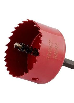 Свердло корончате granite bi-metal hss m42 64 мм 6-09-064