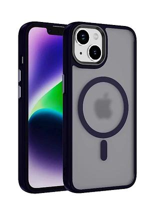 Чохол накладка matte color with magsafe для iphone 13 pro max- deep purple