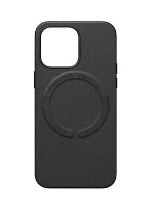 Чохол накладка leather with magsafe iphone 15 pro- black