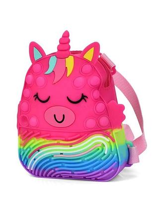 Дитяча сумочка-рюкзачок "єдиноріг" 9882(pink) розмір 20 см