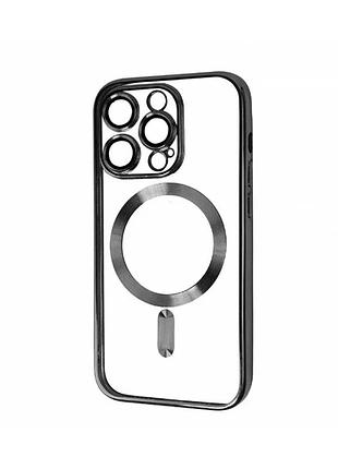 Накладка shining full camera with magsafe для iphone 12 pro max- black