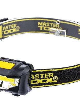 Ліхтар налобний mastertool 3 режими 59х41х32 мм cob led 3xaaa abs 94-0811