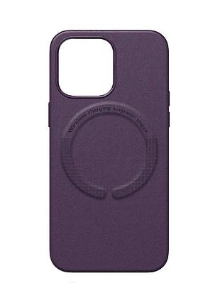 Чохол накладка leather with magsafe iphone 12 pro max- violet