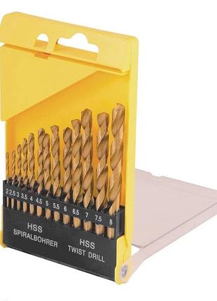 Набір свердл для металу mastertool 13 шт hss титан 2-8 мм plastic box 11-0413