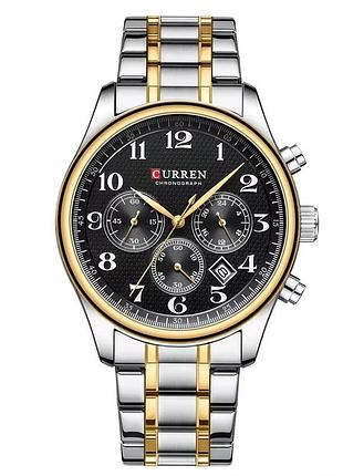 Наручний годинник curren 8466 silver-gold-black