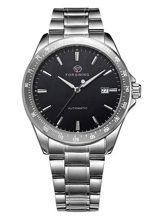 Наручний годинник forsining 8294 silver-black steel