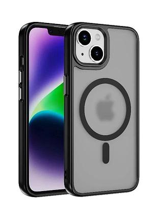 Чохол накладка matte color with magsafe для iphone 13 pro- black