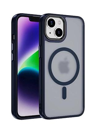 Чохол накладка matte color with magsafe для iphone 13 pro- dark blue