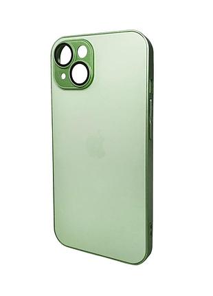 Чохол для смартфона ag glass matt frame color logo for apple iphone 15 light green