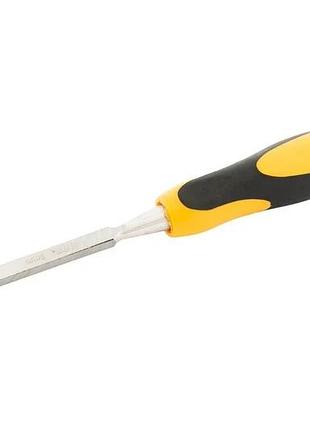 Стамеска плоска для дерева ударна mastertool crv 8 мм з двокомпонентною ручкою 14-1508
