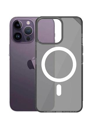 Чохол накладка silicone clear case full magsafe для iphone 14- grey