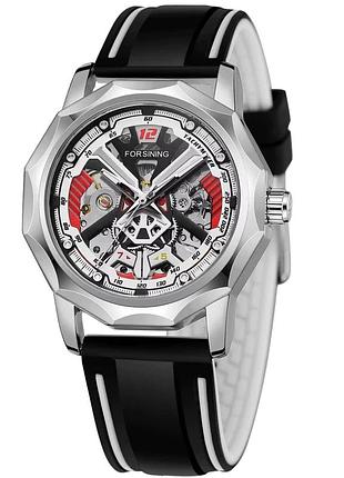 Наручний годинник forsining 8284 silver-black
