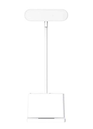 Настільна лампа з органайзером sd-873w5 led flexible + wireless charge (5v/5w/1.8a)- білий