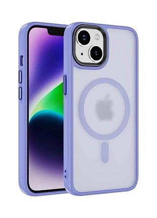 Чохол накладка matte color with magsafe для iphone 13 pro- purple