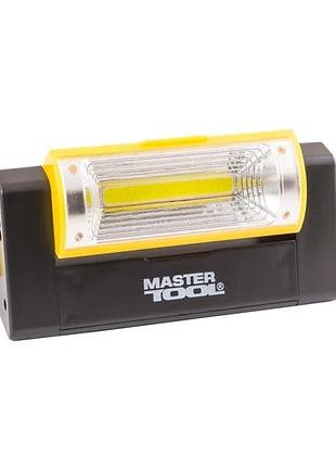 Ліхтар магнітний з регулюванням нахилу бічного світла mastertool 125х52х52 мм 6xled+cob led 4xaaa 94-0809