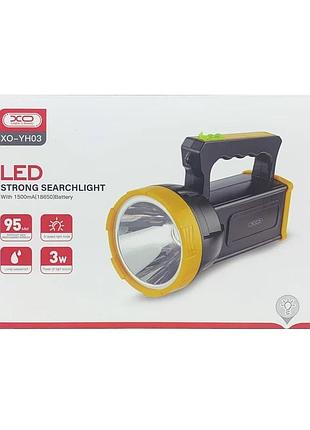 Ліхтар xo yh03 led flashlight 1200mah- чорний